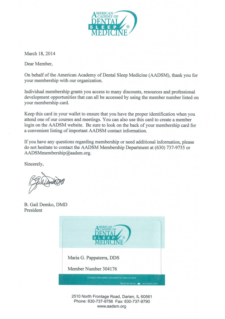 diploma academia dental de sueño